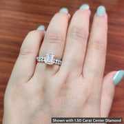 Shared Prong Engagement Ring Set